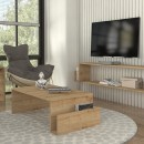 Τραπεζάκι σαλονιού Regnar Megapap χρώμα sapphire oak 100,6x55x31,8εκ.