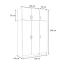 Ντουλάπα ρούχων Victoria Megapap τρίφυλλη με πατάρι χρώμα φυσικό οξιάς 150x60x240εκ.