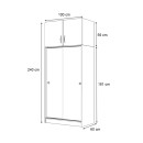 Ντουλάπα ρούχων Regio Megapap δίφυλλη συρόμενη με πατάρι χρώμα καρυδί 100x60x240εκ.