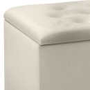 Σκαμπώ - Ταμπουρέ Lotus Megapap βελούδινο χρώμα κρεμ 90x40x50εκ.