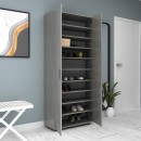 Ντουλάπα ρούχων - παπουτσοθήκη Eric Megapap δίφυλλη χρώμα γκρι σκυροδέματος 76x36x187εκ.