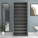 Ντουλάπα ρούχων - παπουτσοθήκη Eric Megapap δίφυλλη χρώμα γκρι σκυροδέματος 76x36x187εκ.