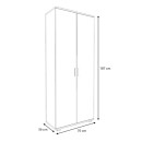 Ντουλάπα ρούχων - παπουτσοθήκη Eric Megapap δίφυλλη χρώμα γκρι σκυροδέματος 76x36x187εκ.