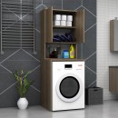 Έπιπλο πλυντηρίου Cozen Megapap χρώμα καρυδί 65x60x178εκ.