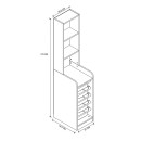 Έπιπλο κουζίνας - μπάνιου Utah Megapap με 5 συρτάρια χρώμα λευκό 34,6x44,3x178εκ.