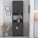 Έπιπλο κουζίνας Sedef Megapap χρώμα ανθρακί 61x40x202,1εκ.