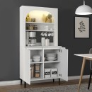 Έπιπλο κουζίνας με LED Melinta 2 Megapap χρώμα λευκό 90x40x181,8εκ.