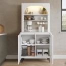 Έπιπλο κουζίνας με LED Melinta 2 Megapap χρώμα λευκό 90x40x181,8εκ.