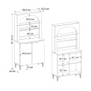 Έπιπλο κουζίνας με LED Melinta 2 Megapap χρώμα λευκό 90x40x181,8εκ.