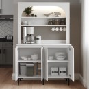 Έπιπλο κουζίνας με LED Melinta 4 Megapap χρώμα λευκό 120x40x181,8εκ.