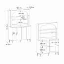 Έπιπλο κουζίνας με LED Melinta 4 Megapap χρώμα λευκό 120x40x181,8εκ.
