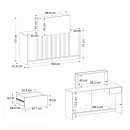 Γραφείο υποδοχής - reception Davis Megapap με LED χρώμα sepet oak - travertine 150x41,8x115εκ.