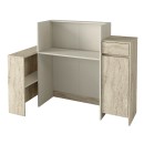 Γραφείο υποδοχής - reception Dayana Megapap με LED χρώμα travertine - sandstone 150x85,2x120εκ.