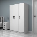 Ντουλάπα ρούχων Vivian Megapap τρίφυλλη χρώμα λευκό 120x51,8x181εκ.