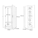Ντουλάπα ρούχων Vivian Megapap τρίφυλλη χρώμα λευκό 120x51,8x181εκ.
