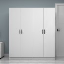 Ντουλάπα ρούχων Vivian Megapap τετράφυλλη χρώμα λευκό 160x51,8x181εκ.
