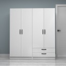 Ντουλάπα ρούχων Vivian Megapap τετράφυλλη με συρτάρια χρώμα λευκό 160x51,8x181εκ.