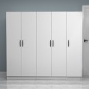 Ντουλάπα ρούχων Vivian Megapap πεντάφυλλη χρώμα λευκό 200x51,8x181εκ.