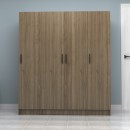 Ντουλάπα ρούχων Vivian Megapap τετράφυλλη χρώμα καρυδί 160x51,8x181εκ.