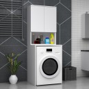 Έπιπλο πλυντηρίου Cozen Megapap χρώμα λευκό 65x60x178εκ.