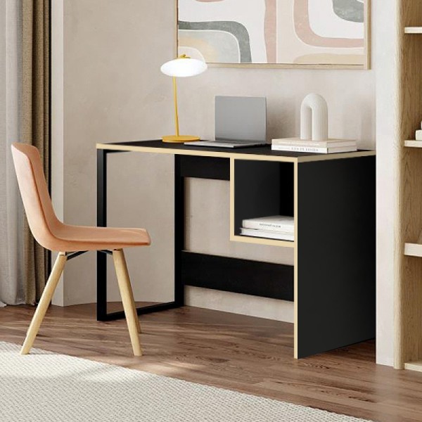 Γραφείο εργασίας Cubo Megapap χρώμα black wood 110x50x75εκ.