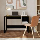 Γραφείο εργασίας Cubo Megapap χρώμα black wood 110x50x75εκ.