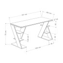 Γραφείο εργασίας Papillon Megapap χρώμα ανθρακί - λευκό 137x60x75εκ