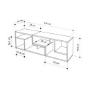 Έπιπλο τηλεόρασης Glis Megapap πολυμορφικό χρώμα sapphire oak - λευκό 145x35x44,8εκ.