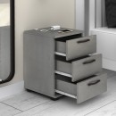 Κομοδίνο - Συρταριέρα γραφείου Roco Megapap χρώμα γκρι σκυροδέματος 40x39x57εκ.