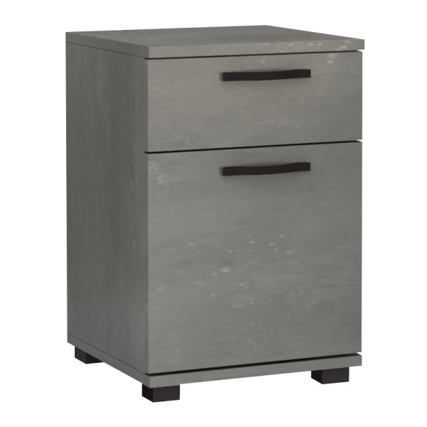 Κομοδίνο - Συρταριέρα γραφείου Veto Megapap χρώμα γκρι σκυροδέματος 40x39x57εκ.