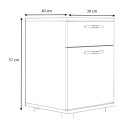 Κομοδίνο - Συρταριέρα γραφείου Veto Megapap χρώμα γκρι σκυροδέματος 40x39x57εκ.