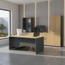 Γραφείο επαγγελματικό Venturo Megapap χρώμα ανθρακί - φυσικό οξιάς 180x80x75εκ.