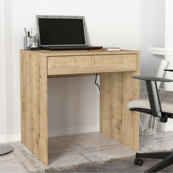 Γραφείο εργασίας Mida Megapap χρώμα sapphire oak 72x60x73,8εκ.