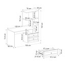 Γραφείο εργασίας Mantra Megapap χρώμα ανθρακί 150x60x152εκ.