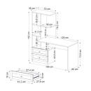 Γραφείο εργασίας Mantra Megapap χρώμα λευκό 150x60x152εκ.