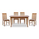 Σετ τραπεζαρίας Belfast Megapap 5 τμχ μασίφ ξύλο - MDF με επεκτεινόμενο τραπέζι 150/200x89x78εκ.