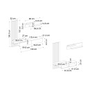 Σύνθεση τηλεόρασης Rosaline Megapap χρώμα ανθρακί - sepet oak 183x31,3x196,9εκ.