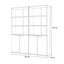 Βιβλιοθήκη γραφείου με κλειδαριά επαγγελματική Venturo Megapap χρώμα ανθρακί - φυσικό οξιάς 160x40x200εκ.