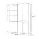 Ντουλάπα γραφείου με κλειδαριά επαγγελματική Venturo Megapap χρώμα ανθρακί - φυσικό οξιάς 160x40x200εκ.