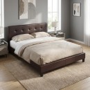 Κρεβάτι Sissy Megapap από τεχνόδερμα χρώμα καφέ 160x200εκ.