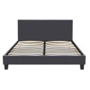 Κρεβάτι Flat Megapap από τεχνόδερμα χρώμα μαύρο ματ 160x200εκ.