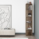 Βιβλιοθήκη γωνιακή Piano Megapap χρώμα ανοιχτό καρυδί 31,4x31,4x158,9εκ.