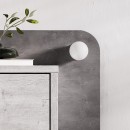 Κομοδίνο επιτοίχιο Dotta Megapap με LED χρώμα λευκό αντικέ - γκρι ρετρό 52x33,6x28εκ.