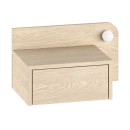 Κομοδίνο επιτοίχιο Dotta Megapap με LED χρώμα light oak 52x33,6x28εκ.