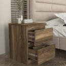 Κομοδίνο Breve Megapap χρώμα καρυδί 39,8x41,8x55εκ.