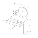 Τουαλέτα με καθρέπτη Dior Megapap χρώμα λευκό 90x45x138εκ.