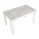 Σετ τραπεζαρία 5τμχ Darlen - Kevin Megapap χρώμα λευκό εφέ μαρμάρου - μόκα 125x72x74εκ.