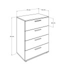 Συρταριέρα Trendline Megapap χρώμα λευκό 73x44x96εκ.