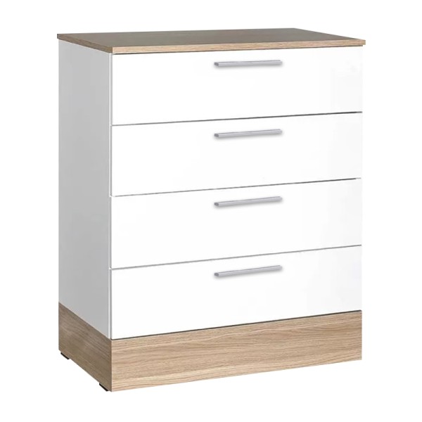 Συρταριέρα Base Megapap χρώμα oak - λευκό 72x40x88εκ.