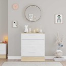 Συρταριέρα Base Megapap χρώμα oak - λευκό 72x40x88εκ.